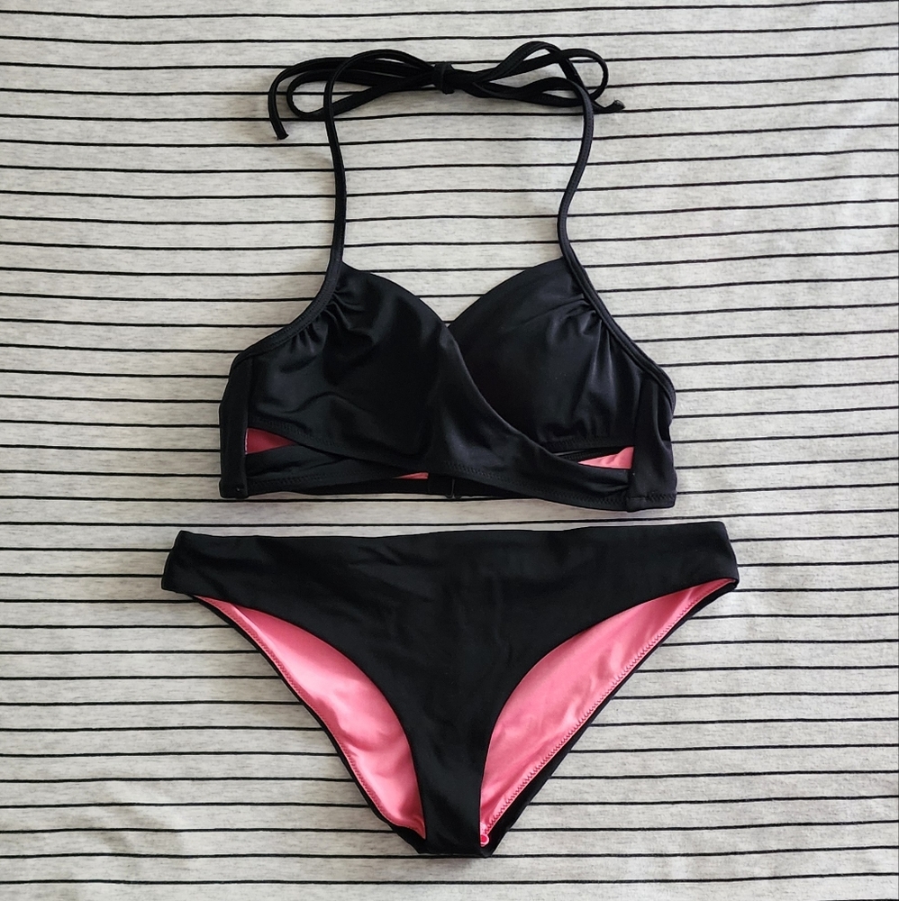 Pink Black Bikini